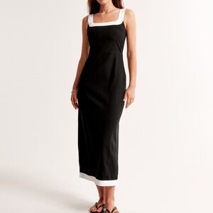 Abercrombie & Fitch Black Sheath Maxi Dress Square Neck